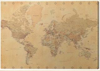Obraz na plátně World Map - Vintage Style,