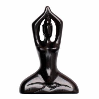 Obsidián dekorace Žena jóga - cca 7 cm