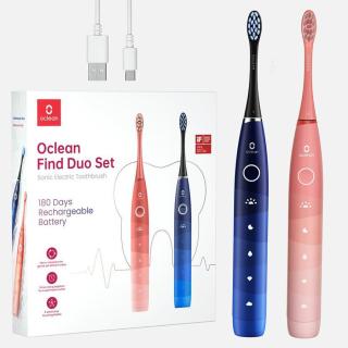 Oclean Find duo set sonický kartáček 2 ks, červený a modrý