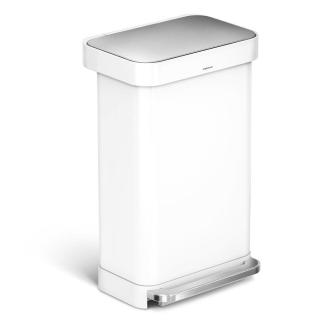 Odpadkový koš Simplehuman Pedal bin Bílá ocel CW2027