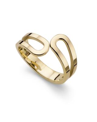 Oliver Weber Minimalistický pozlacený prsten Character 41198G 52 mm