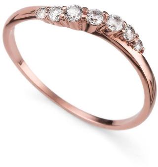 Oliver Weber Růžově pozlacený stříbrný prsten s krystaly Petite 63227RG XL