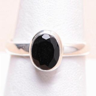 Onyx prsten broušený stříbro Ag 925 R1203 - 59 mm , 3,7 g