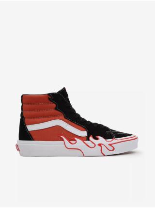 Oranžovo-černé pánské tenisky VANS SK8-Hi Flame