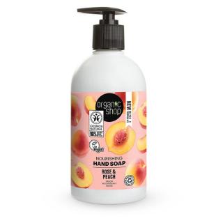 ORGANIC SHOP Vyživující mýdlo na ruce Růže a broskev 500 ml