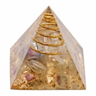 Orgonit pyramida s fluoritem malá - 3 x 3,2 cm