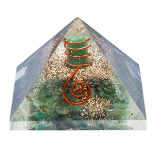 Orgonit pyramida s jadeitem - 4 x 4 cm