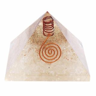 Orgonit pyramida s křišťálem a krystalem křištálu velká - cca 7x7 cm