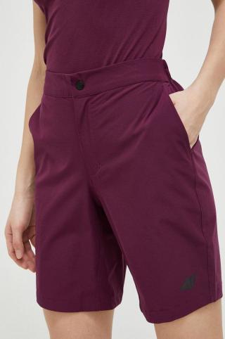 Outdoorové šortky 4F fialová barva, medium waist