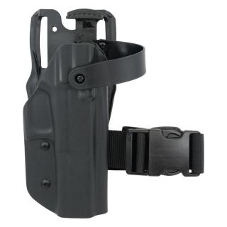 OWB Glock 17 - taktické pistolové pouzdro s automatickou pojistkou RH Holsters® – uchycení na platformu, Černá (Barva: Černá, Typ uchycení: uchycení n
