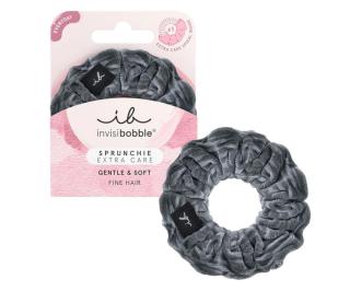 Ozdobná spirálová gumička Invisibobble Sprunchie Extra Care Soft As Silk - stříbrná + dárek zdarma