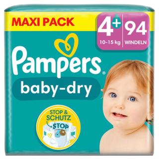 Pampers Plenky Baby-Dry, velikost 4+, 10-15 kg, Maxi Pack