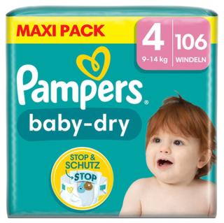 Pampers Plenky Baby-Dry, velikost 4, 9-14 kg, Maxi Pack