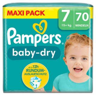 Pampers Plenky Baby-Dry, velikost 7, 15+ kg, Maxi Pack