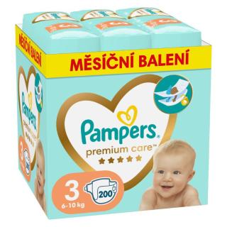 PAMPERS Premium Care monthly velikost 3 plenky 6-10kg 200 ks