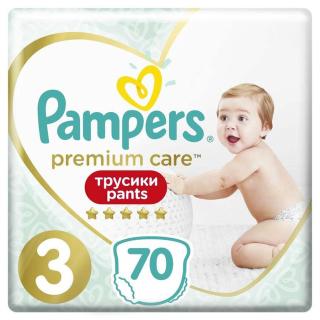 PAMPERS Premium Care Pants Kalhotky plenkové jednorázové 3  70 ks