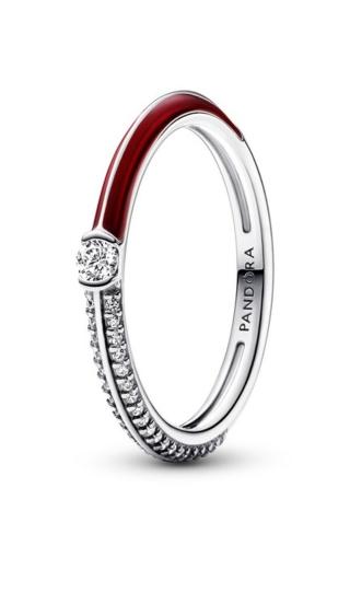 Pandora Moderní stříbrný prsten se zirkony Me 192528C01 56 mm