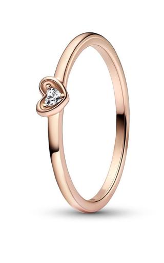 Pandora Nádherný bronzový prsten se zirkonem Rose 182495C01 52 mm