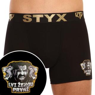 Pánské boxerky Styx / KTV long sportovní guma černé - černá guma  L