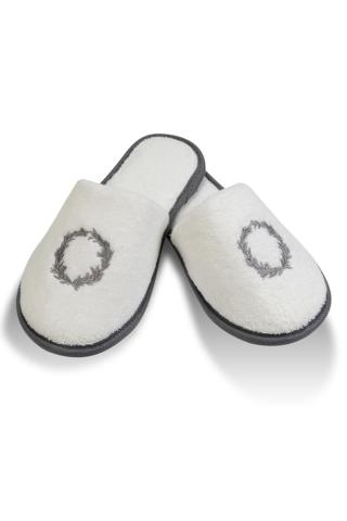 Pánské pantofle SEHZADE Bílá / stříbrná výšivka 28 cm