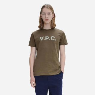 Pánské tričko a. P. C. VPC bicolore H COBQX-H26217 Khaki / Šedá
