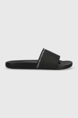 Pantofle Calvin Klein POOL SLIDE RUBBER pánské, černá barva, HM0HM00981