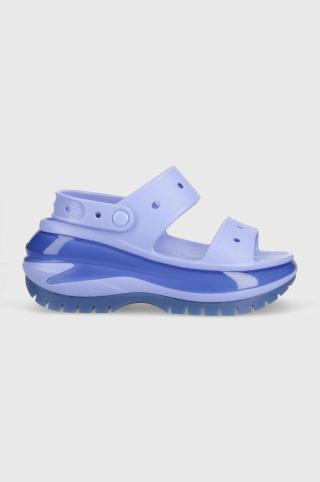 Pantofle Crocs Classic Mega Crush Sandal dámské, fialová barva, na platformě, 207989