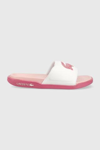 Pantofle Lacoste CROCO DUALISTE dámské, bílá barva, 45CFA0001