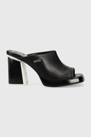 Pantofle Liu Jo SISSI 03 dámské, černá barva, na podpatku, SA3127EX01422222