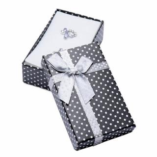 Papírová dárková krabička černá na prsteny a náušnice 8 x 5 cm - 8 x 5 x 2,5 cm