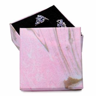 Papírová dárková krabička s potiskem na prsteny a náušnice 7,5 x 7,5 cm - 7,5 x 7,5 x 3,5 cm