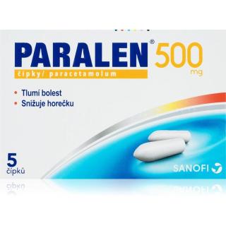 Paralen 500 mg čípky proti bolesti různého původu, na snížení horečky a léčbu zánětu 5 ks