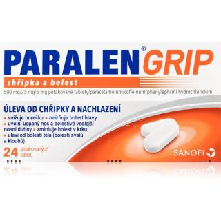Paralen Grip 500mg/25mg/5mg potahované tablety při chřipce a nachlazení 24 tbl