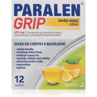 Paralen Grip Citrón 650mg/10mg perorální roztok při chřipce a nachlazení 12 ks