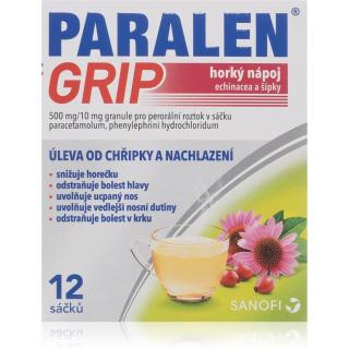 Paralen Grip Echinacea A Šípky 500mg/10mg perorální roztok při chřipce a nachlazení 12 ks