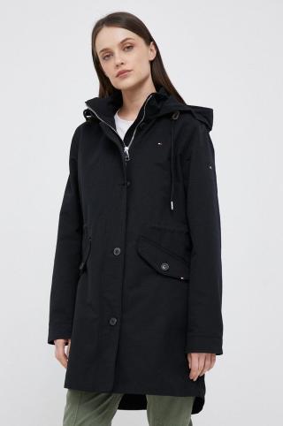 Parka Tommy Hilfiger Dámská, černá barva, přechodná