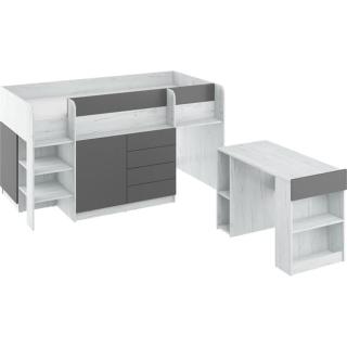 Patrová postel s psacím stolem Varianto, 90x200, levá strana