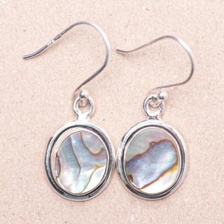 Paua abalon perleť náušnice stříbro Ag 925 92694 - 1,3 cm, 4,2 g