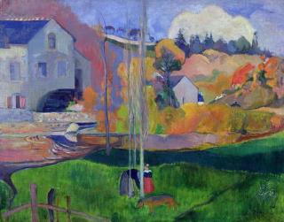 Paul Gauguin - Obrazová reprodukce Brittany Landscape: the David Mill, 1894,