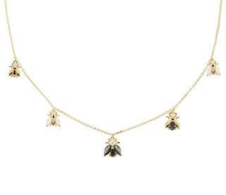 PDPAOLA Hravý pozlacený náhrdelník s krásnými včeličkami LA BAMBA Gold CO01-201-U