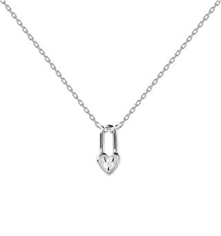 PDPAOLA Jedinečný stříbrný náhrdelník HEART PADLOCK Silver CO02-510-U