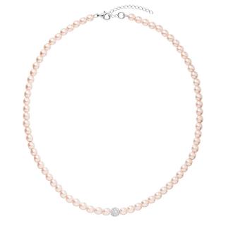 Perlový náhrdelník růžový s Preciosa krystaly 32063.3