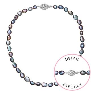Perlový náhrdelník z říčních perel se zapínáním z bílého 14 karátového zlata 822027.3/9265B peacock
