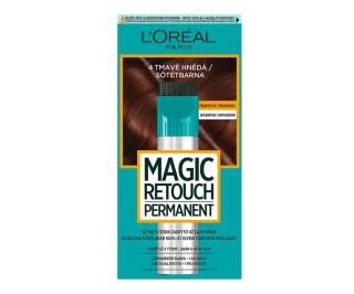 Permanentní barva na odrosty a šediny Loréal Magic Retouch Permanent - odstín 4, tmavě hnědá - L’Oréal Paris