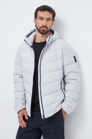 Péřová bunda Jack Wolfskin pánská, šedá barva, zimní