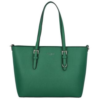 Pevná a stylová dámská koženková kabelka Lendy, zelená