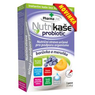 PHARMALINE Nutrikaše probiotic Meruňka a borůvka 3 x 60g