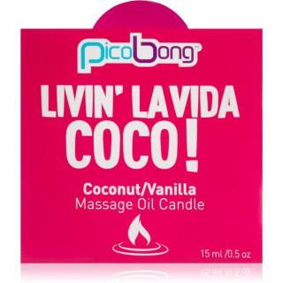 Pico Bong Massage Oil Candle masážní svíčka Coconut & Vanilla 15 ml