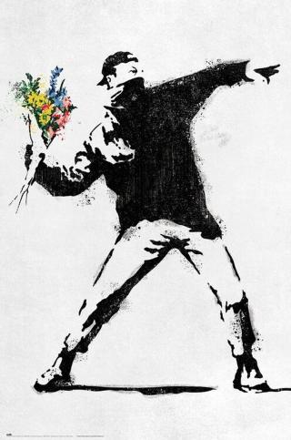 Plakát, Obraz - Banksy - The Flower Thrower,