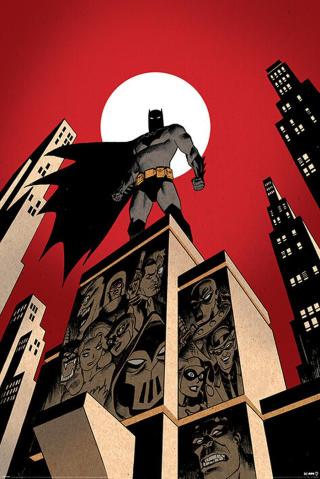 Plakát, Obraz - Batman - Villain Skyline,